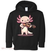Cute Axolotl Playing Violin For Violinist Musical Orchestra Toddler Hoodie thumb 0