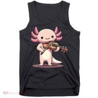 Cute Axolotl Playing Violin For Violinist Musical Orchestra Tank Top thumb 0