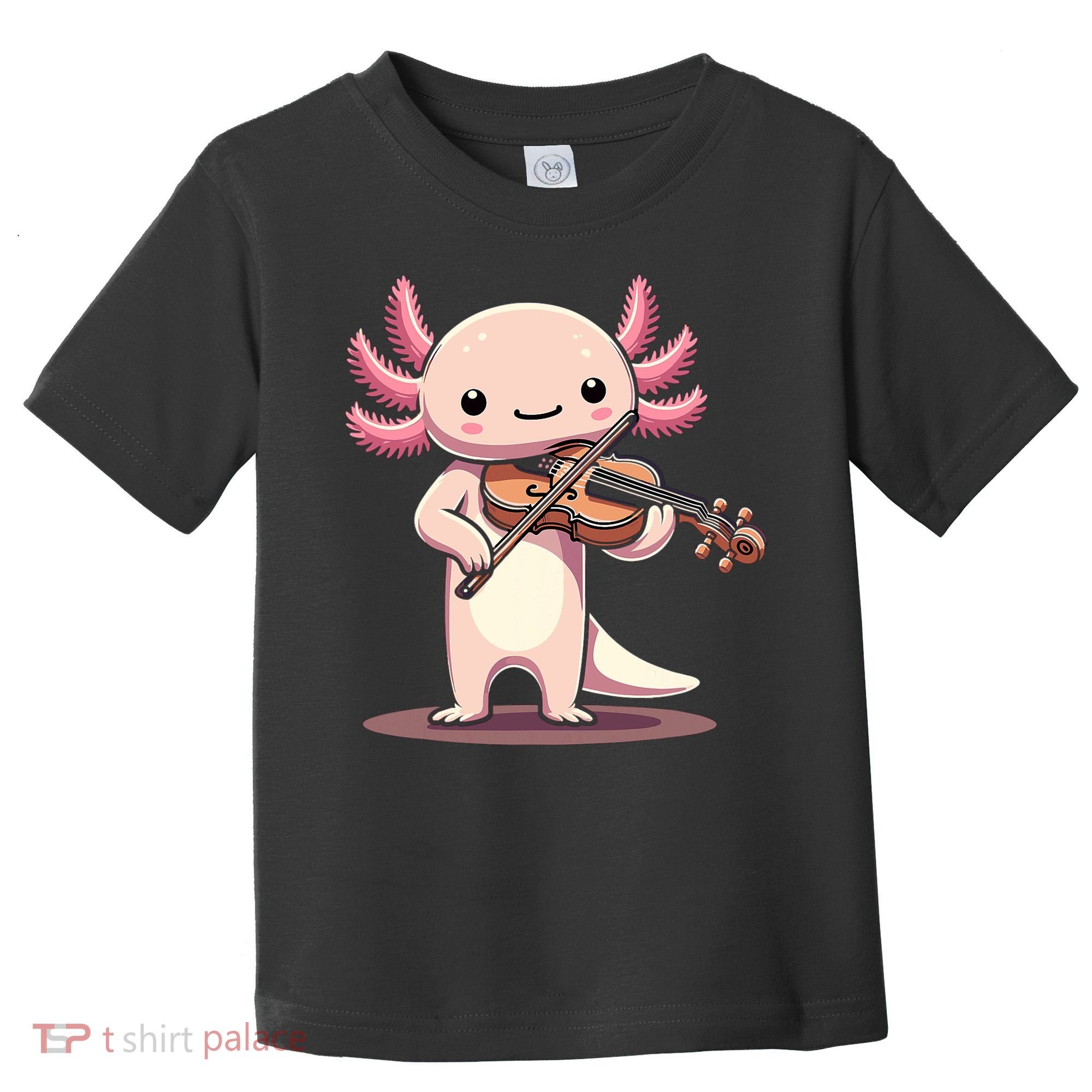 Cute Axolotl Playing Violin For Violinist Musical Orchestra Toddler T-Shirt