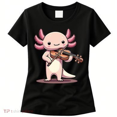 Cute Axolotl Playing Violin For Violinist Musical Orchestra Women's T-Shirt