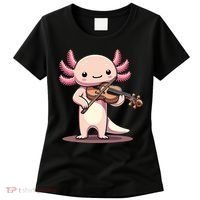 Cute Axolotl Playing Violin For Violinist Musical Orchestra Women's T-Shirt thumb 0