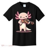Cute Axolotl Playing Violin For Violinist Musical Orchestra Kids T-Shirt thumb 0