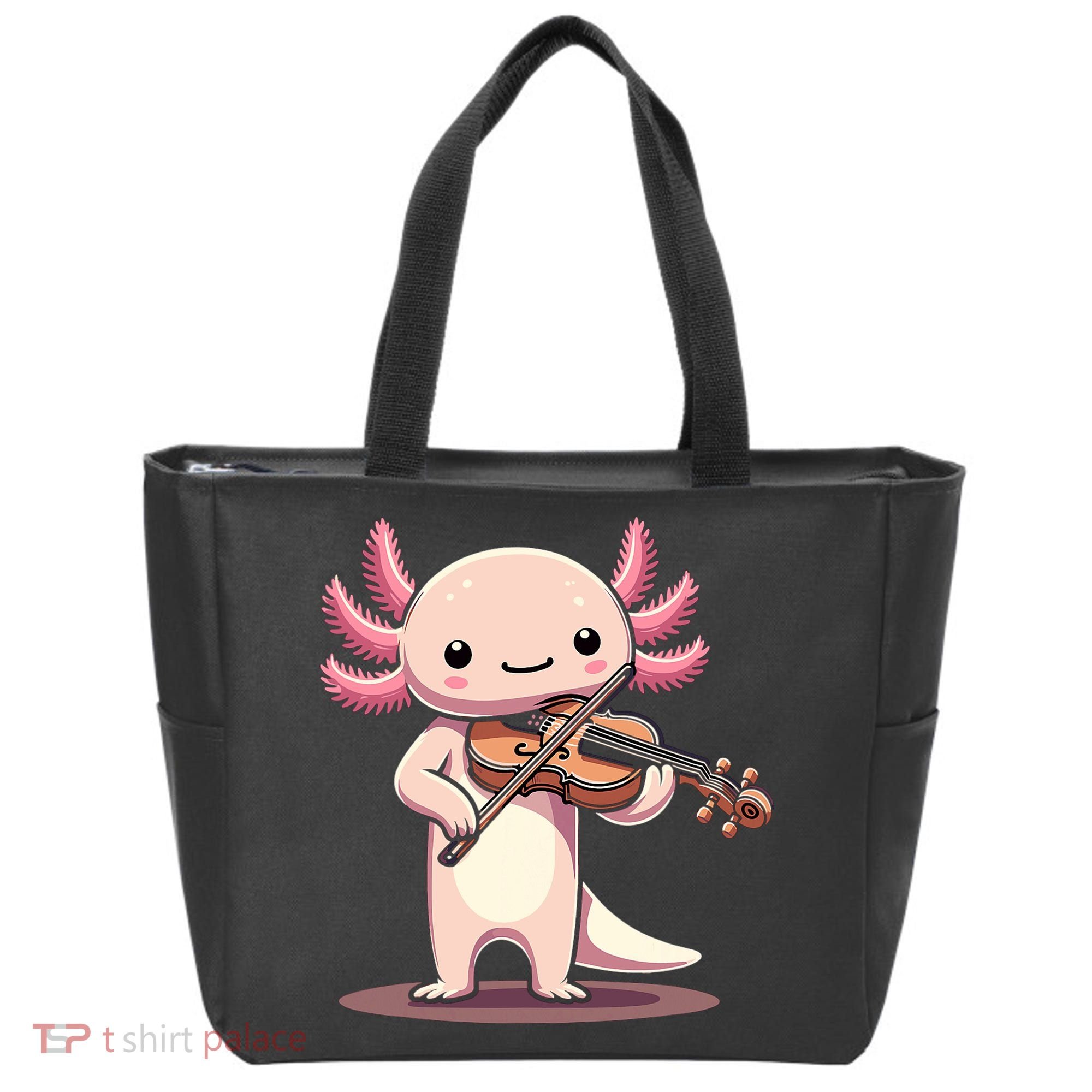Cute Axolotl Playing Violin For Violinist Musical Orchestra Tote Bag