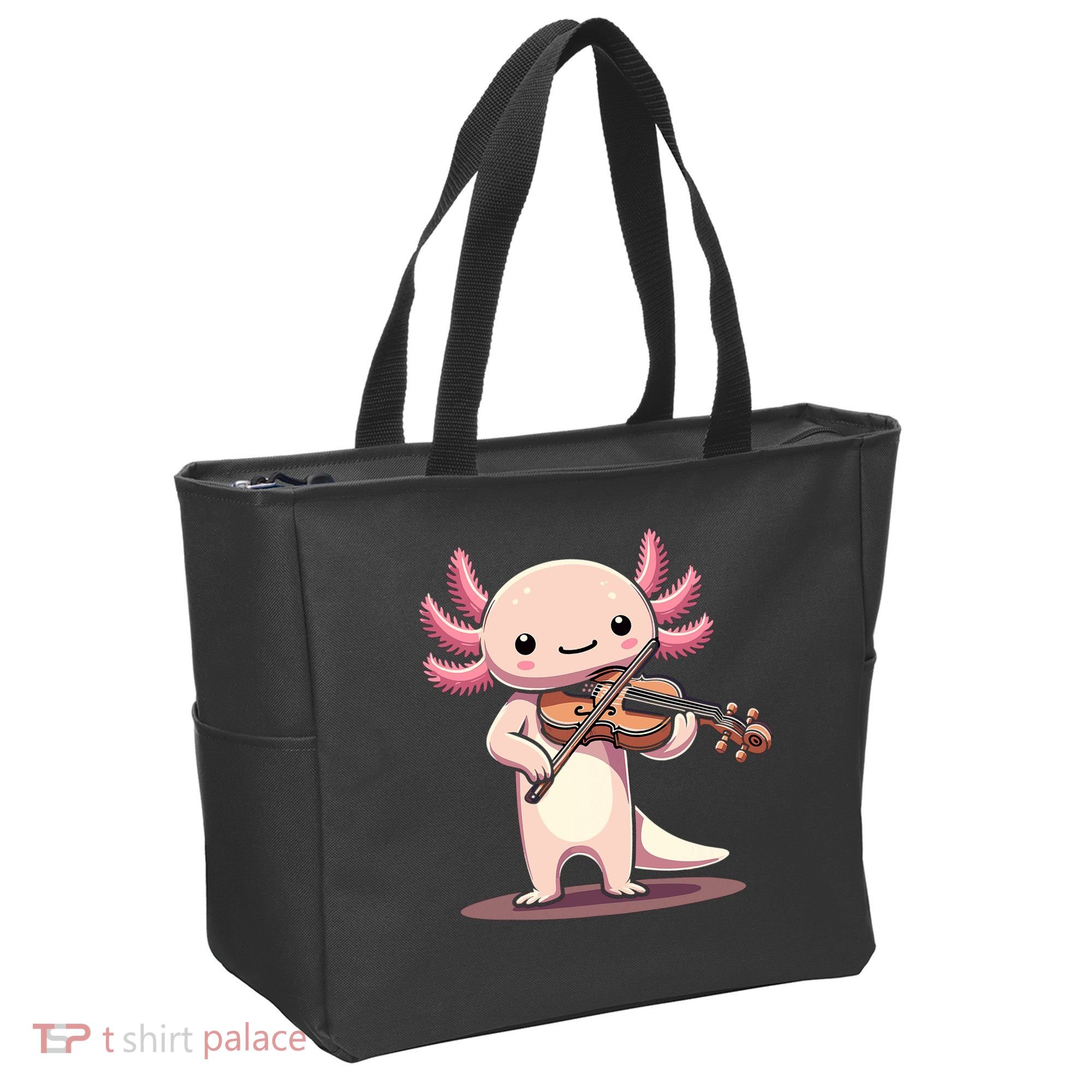 Cute Axolotl Playing Violin For Violinist Musical Orchestra Tote Bag
