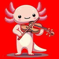 Cute Axolotl Playing Violin For Violinist Musical Orchestra Santa Hat thumb 1
