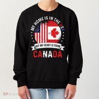Canadian American Patriot Heart Is From Canada Flag Women's Sweatshirt thumb 0