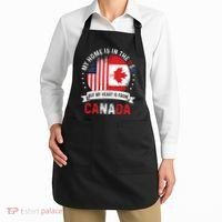 Canadian American Patriot Heart Is From Canada Flag Apron thumb 2