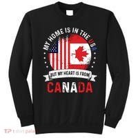 Canadian American Patriot Heart Is From Canada Flag Sweatshirt thumb 0