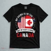 Canadian American Patriot Heart Is From Canada Flag T-Shirt thumb 5