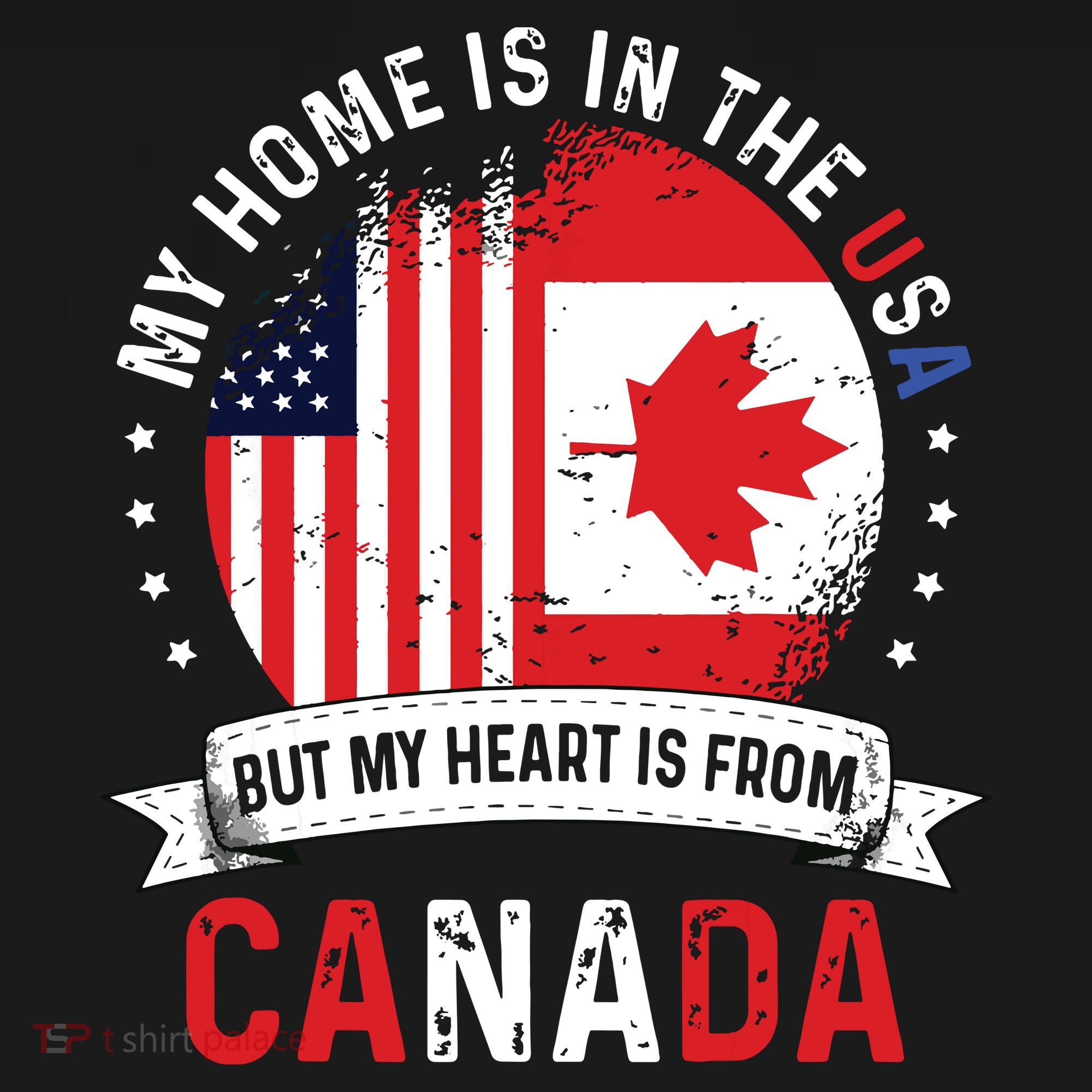 Canadian American Patriot Heart Is From Canada Flag Women's Hoodie
