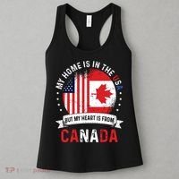 Canadian American Patriot Heart Is From Canada Flag Women's Tank Top thumb 3