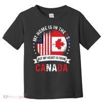 Canadian American Patriot Heart Is From Canada Flag Toddler T-Shirt thumb 0