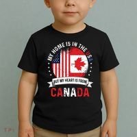 Canadian American Patriot Heart Is From Canada Flag Toddler T-Shirt thumb 2