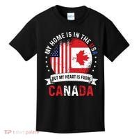 Canadian American Patriot Heart Is From Canada Flag Kids T-Shirt thumb 0