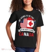 Canadian American Patriot Heart Is From Canada Flag Kids T-Shirt thumb 2