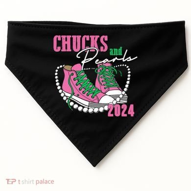 Chucks And Pearls Kamala Harris President 2024 USA-Made Doggie Bandana