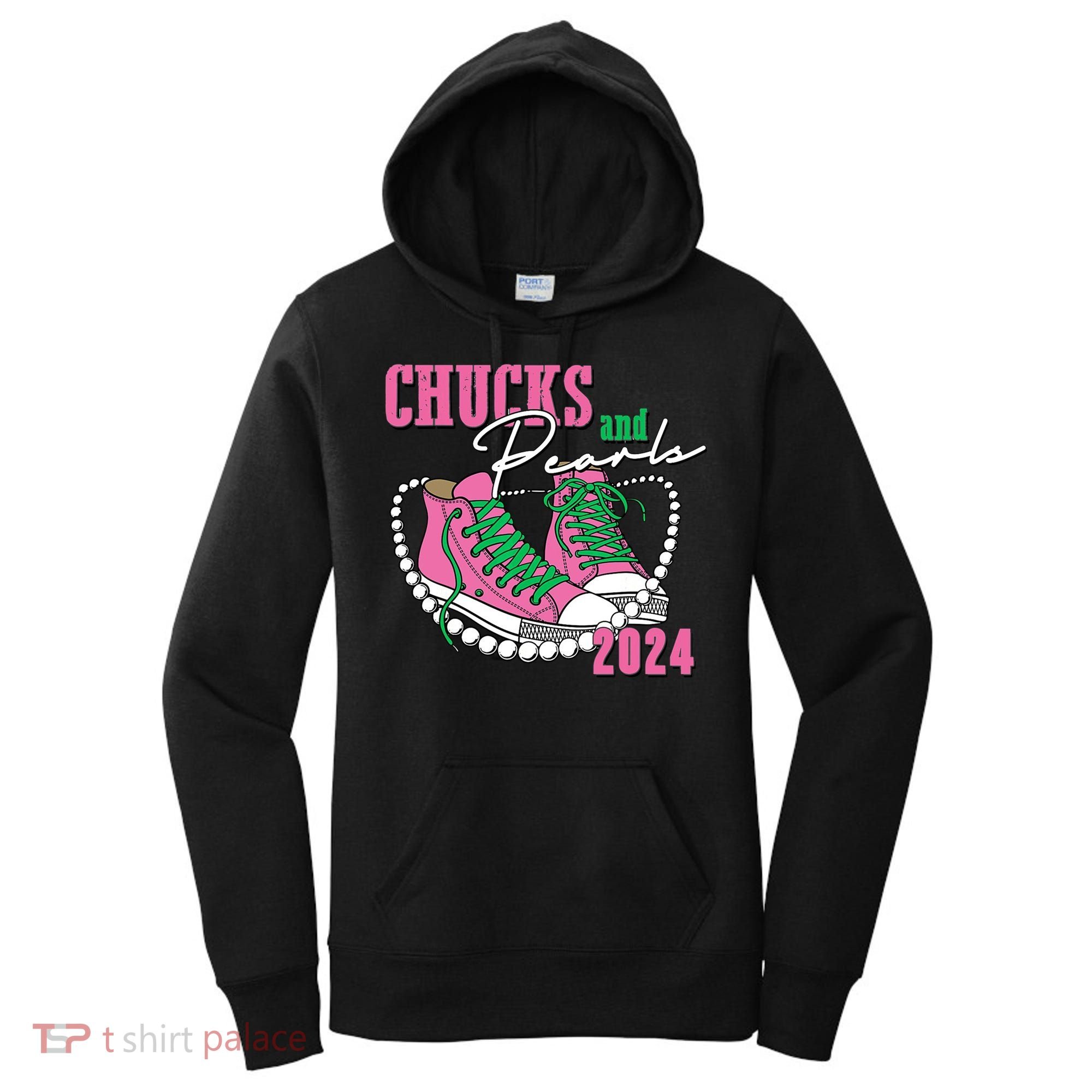 Chucks And Pearls Kamala Harris President 2024 Women's Hoodie