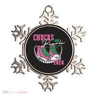 Chucks And Pearls Kamala Harris President 2024 Ornament thumb 0