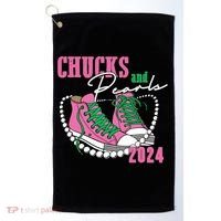 Chucks And Pearls Kamala Harris President 2024 Golf Towel thumb 0