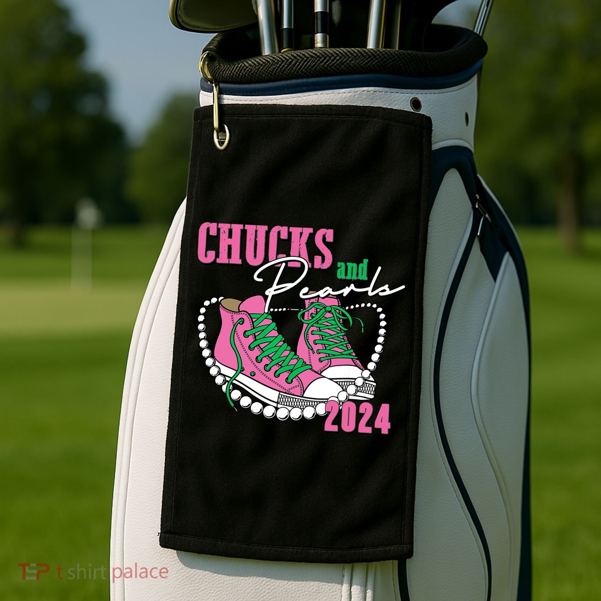 Chucks And Pearls Kamala Harris President 2024 Golf Towel