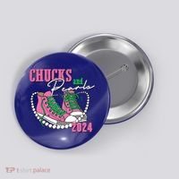 Chucks And Pearls Kamala Harris President 2024 Button thumb 0