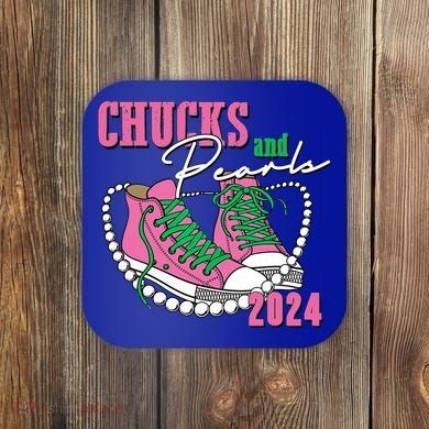 Chucks And Pearls Kamala Harris President 2024 Coaster