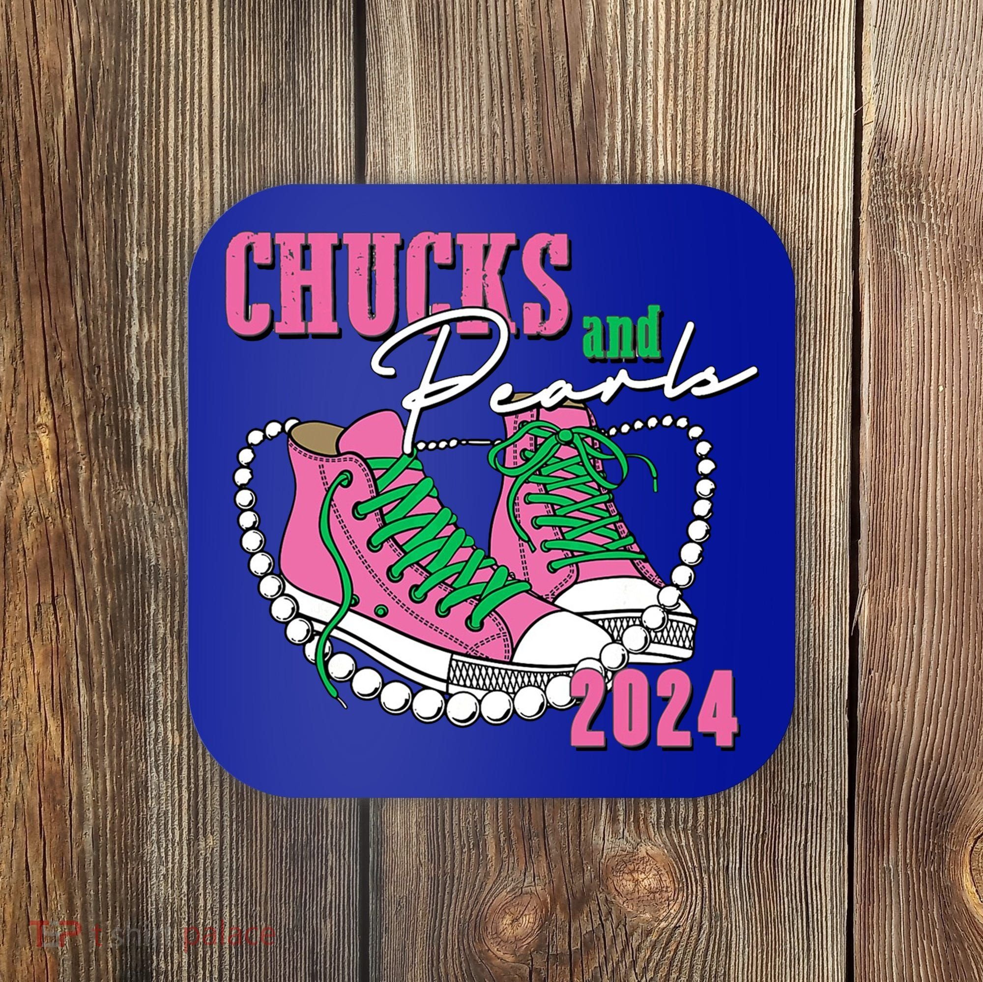 Chucks And Pearls Kamala Harris President 2024 Coaster