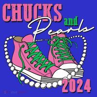 Chucks And Pearls Kamala Harris President 2024 Coaster thumb 2