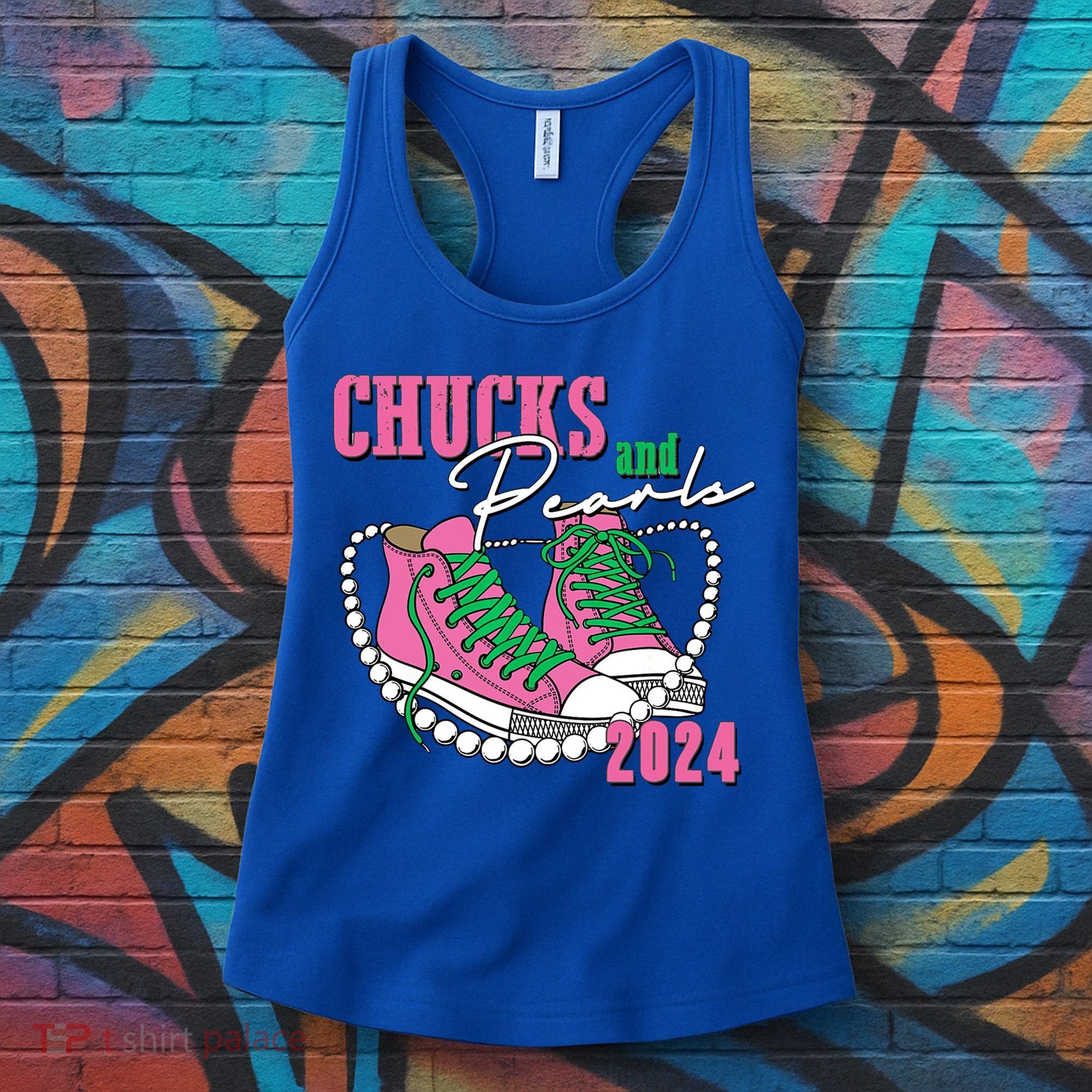 Chucks And Pearls Kamala Harris President 2024 Women's Tank Top