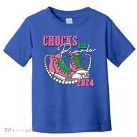 Chucks And Pearls Kamala Harris President 2024 Toddler T-Shirt thumb 0
