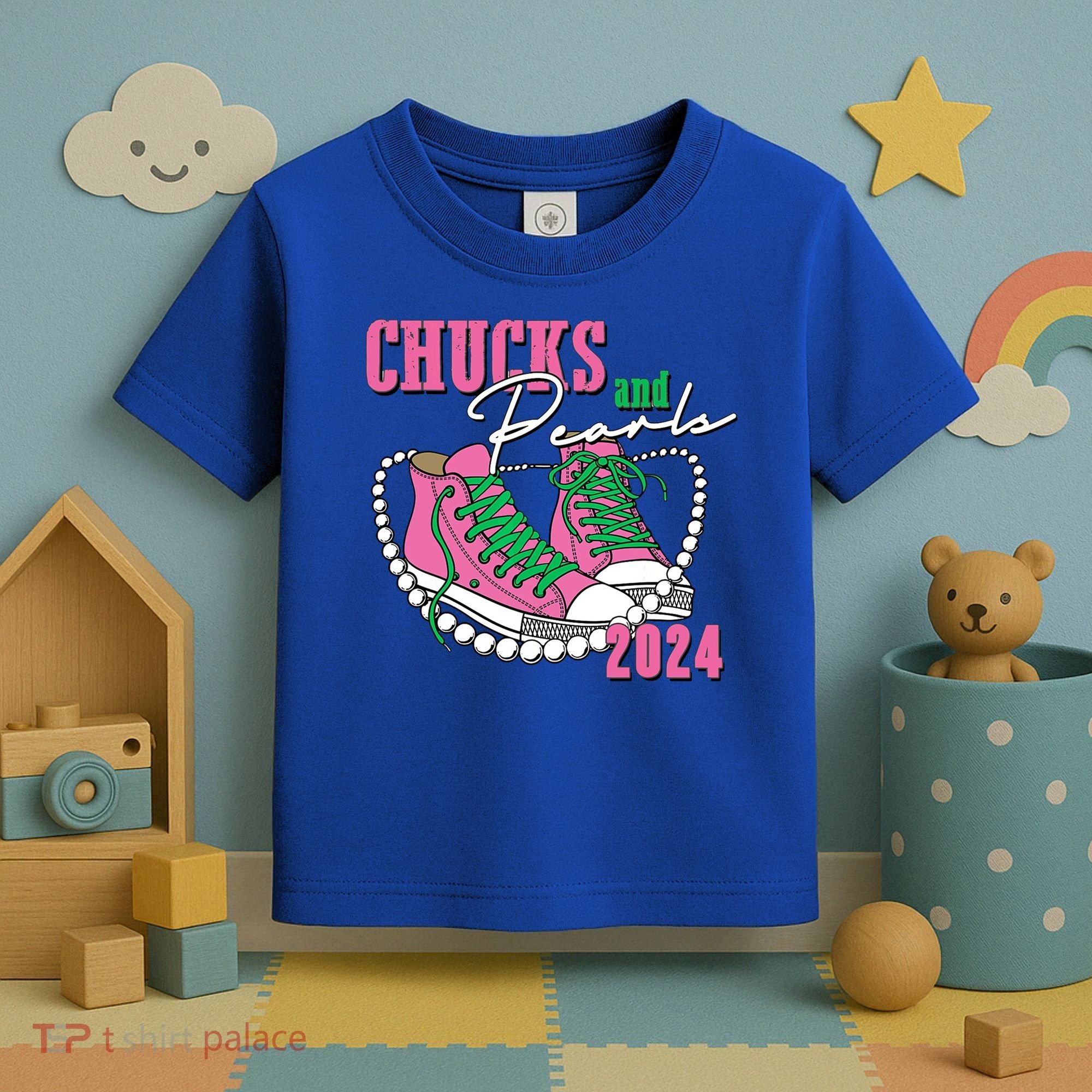 Chucks And Pearls Kamala Harris President 2024 Toddler T-Shirt