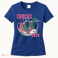 Chucks And Pearls Kamala Harris President 2024 Women's T-Shirt thumb 0