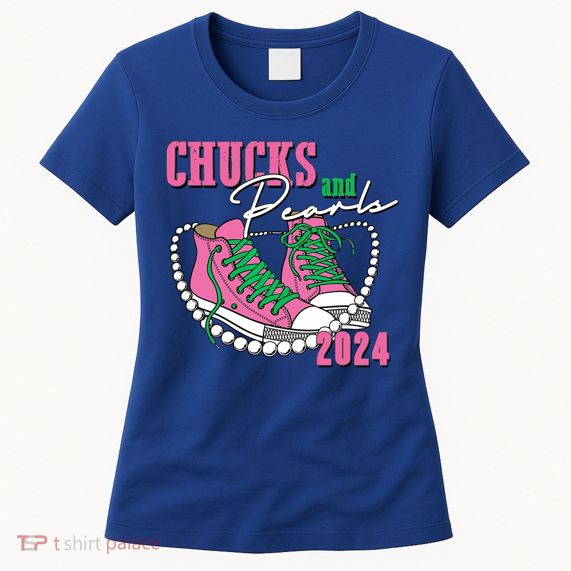 Chucks And Pearls Kamala Harris President 2024 Women's T-Shirt