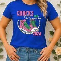 Chucks And Pearls Kamala Harris President 2024 Women's T-Shirt thumb 2