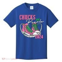 Chucks And Pearls Kamala Harris President 2024 Kids T-Shirt thumb 0