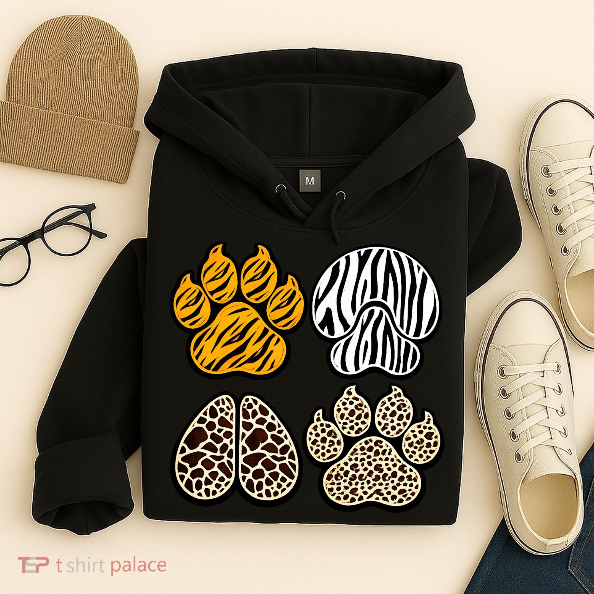 Cute Animal Print Paws Hoodie