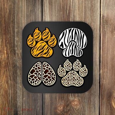 Cute Animal Print Paws Coaster