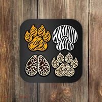 Cute Animal Print Paws Coaster thumb 0