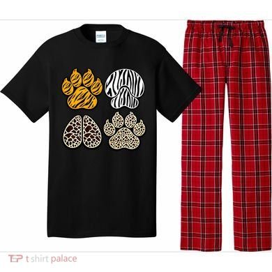 Cute Animal Print Paws Pajama Set