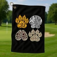 Cute Animal Print Paws Golf Towel thumb 1