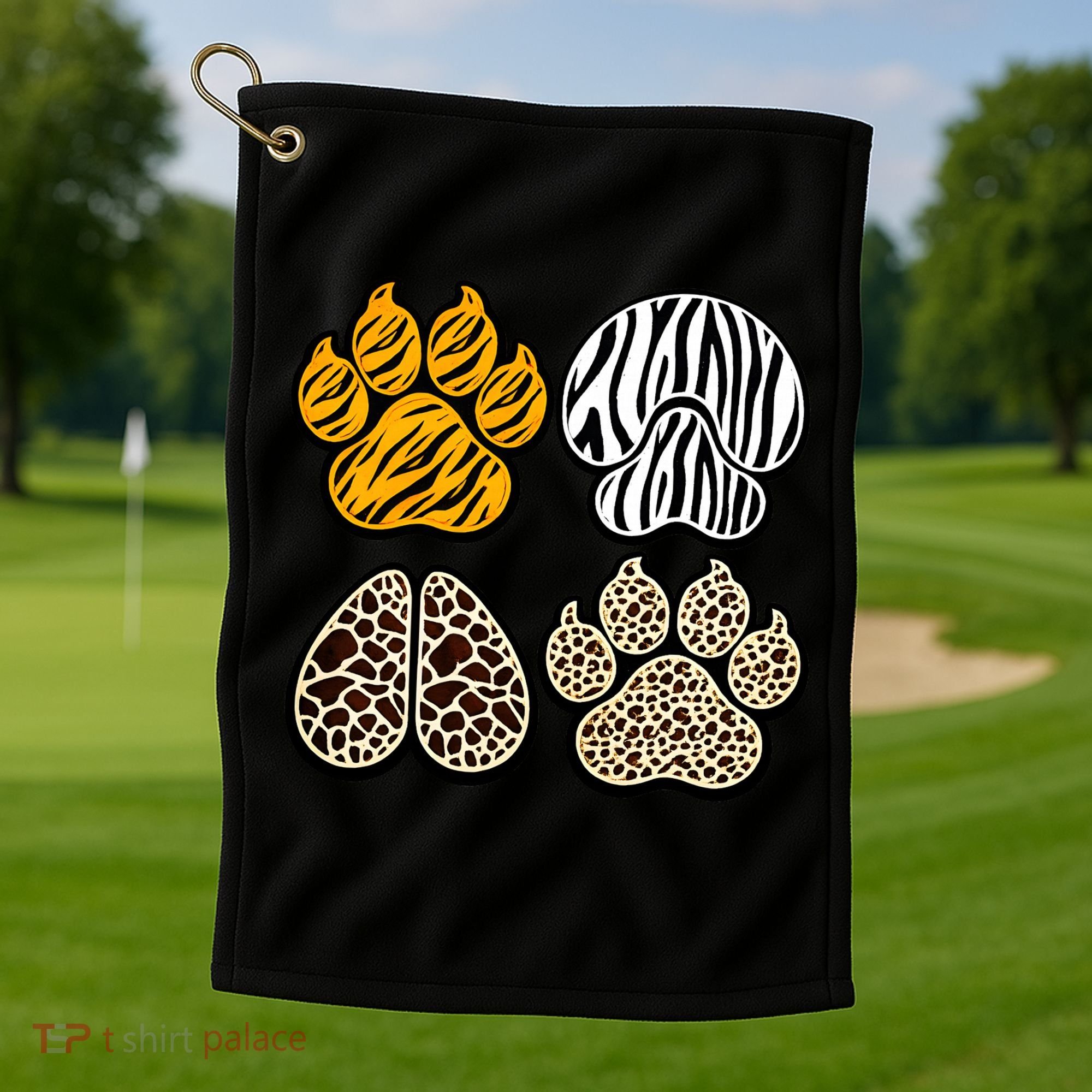 Cute Animal Print Paws Golf Towel