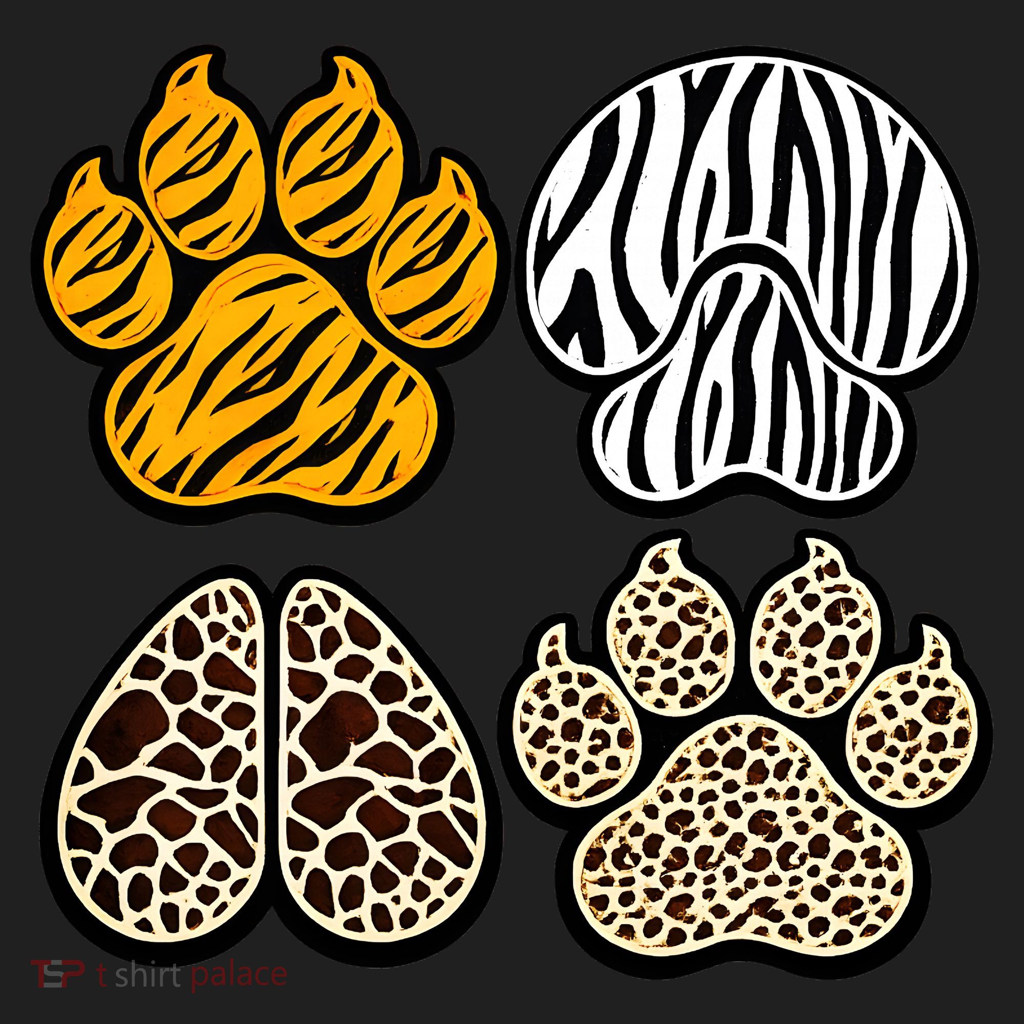 Cute Animal Print Paws Golf Towel