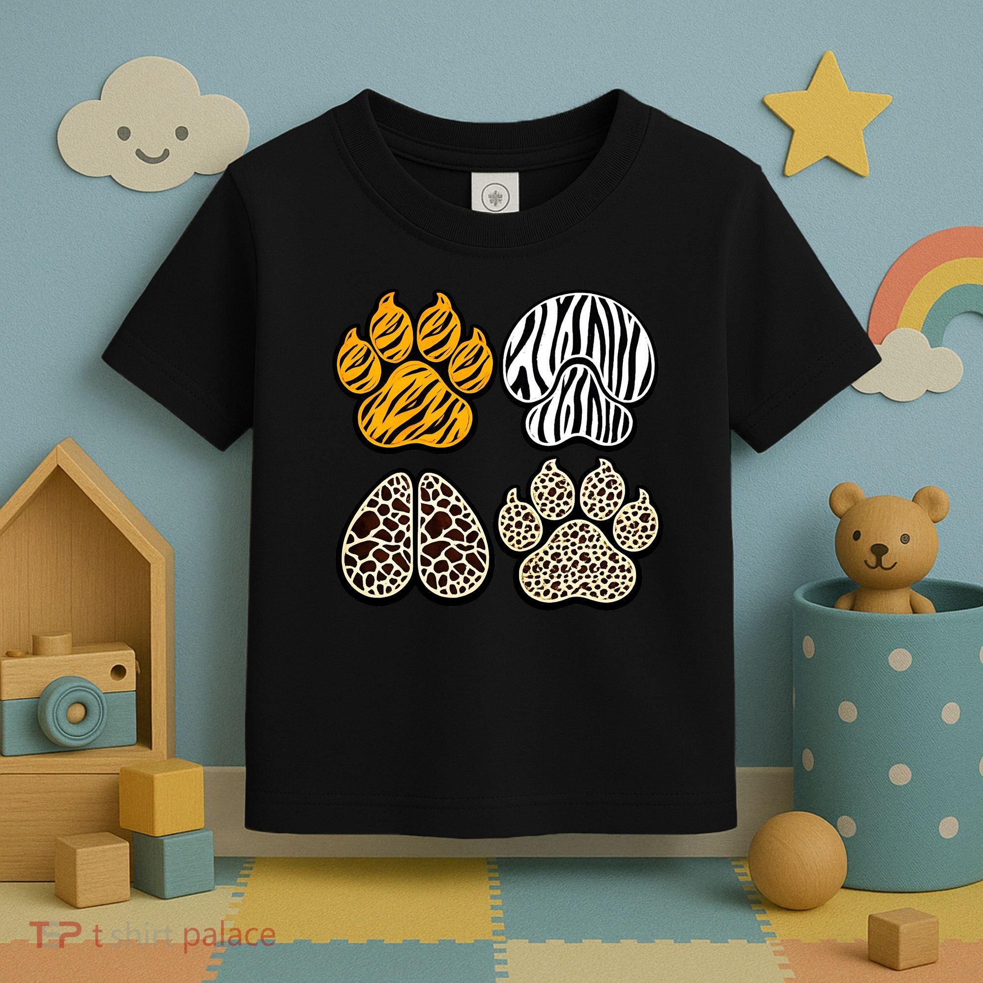 Cute Animal Print Paws Toddler T-Shirt