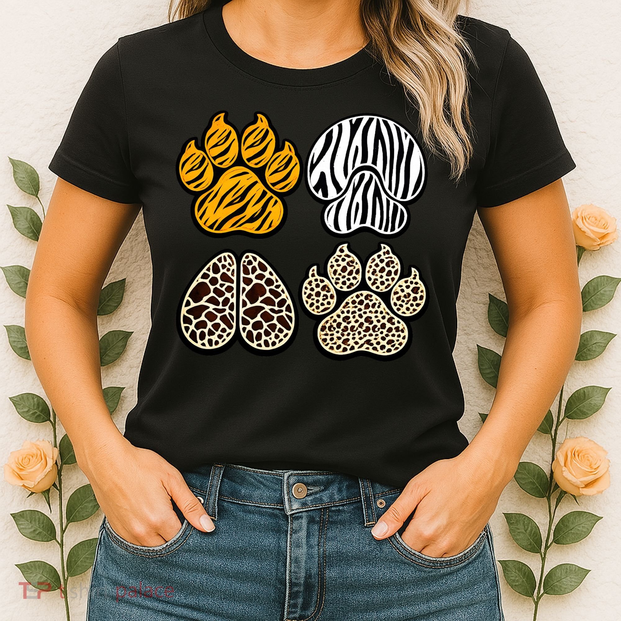 Cute Animal Print Paws Women's T-Shirt