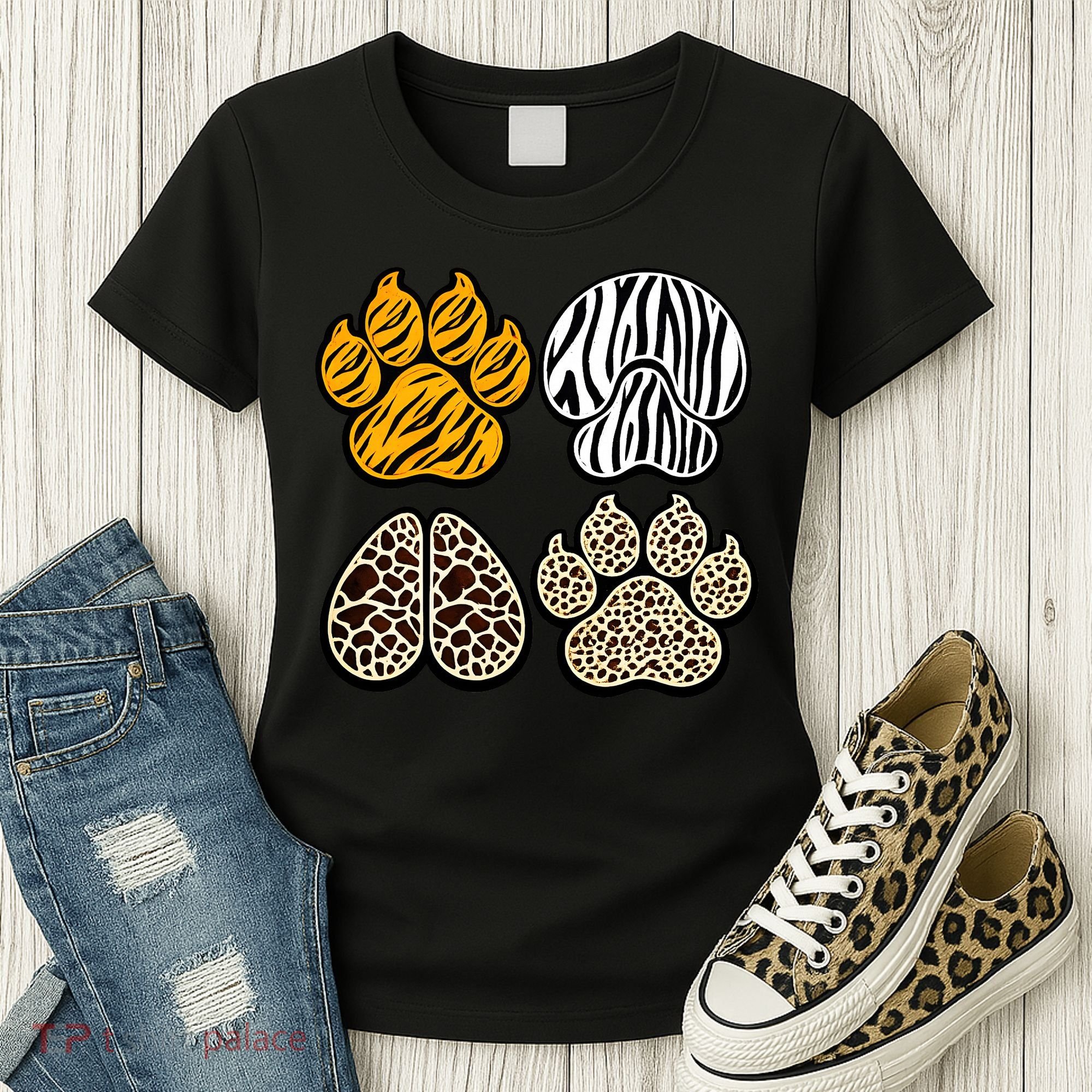 Cute Animal Print Paws Women's T-Shirt