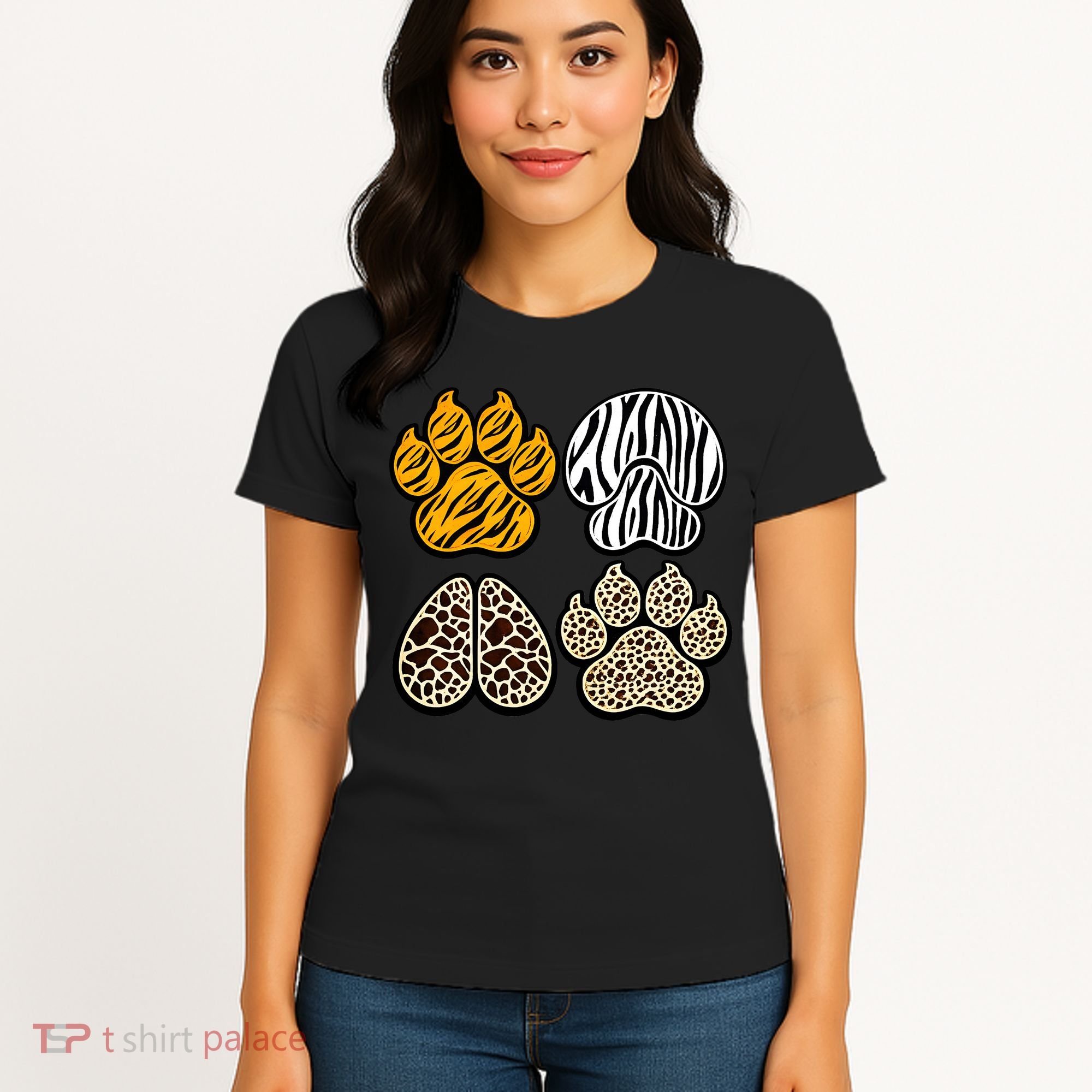 Cute Animal Print Paws Women's T-Shirt