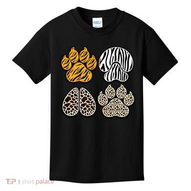 Cute Animal Print Paws Kids T-Shirt