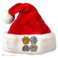 Cute Animal Print Paws Santa Hat thumb 0