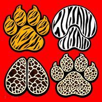 Cute Animal Print Paws Santa Hat thumb 1