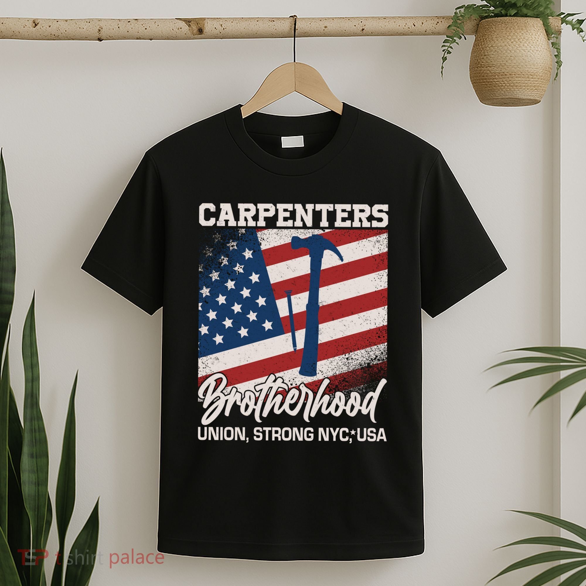 Capenters Brotherhood Union Strong NYC USA T-Shirt